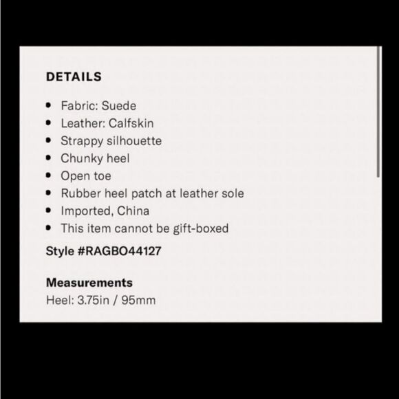 NIB Rag & Bone Ellis Mid Heel Suede Leather In BLACK - Picture 6 of 8